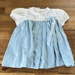 Vintage Baby Peaches n’ Cream Formal Dress with Pearl Buttons